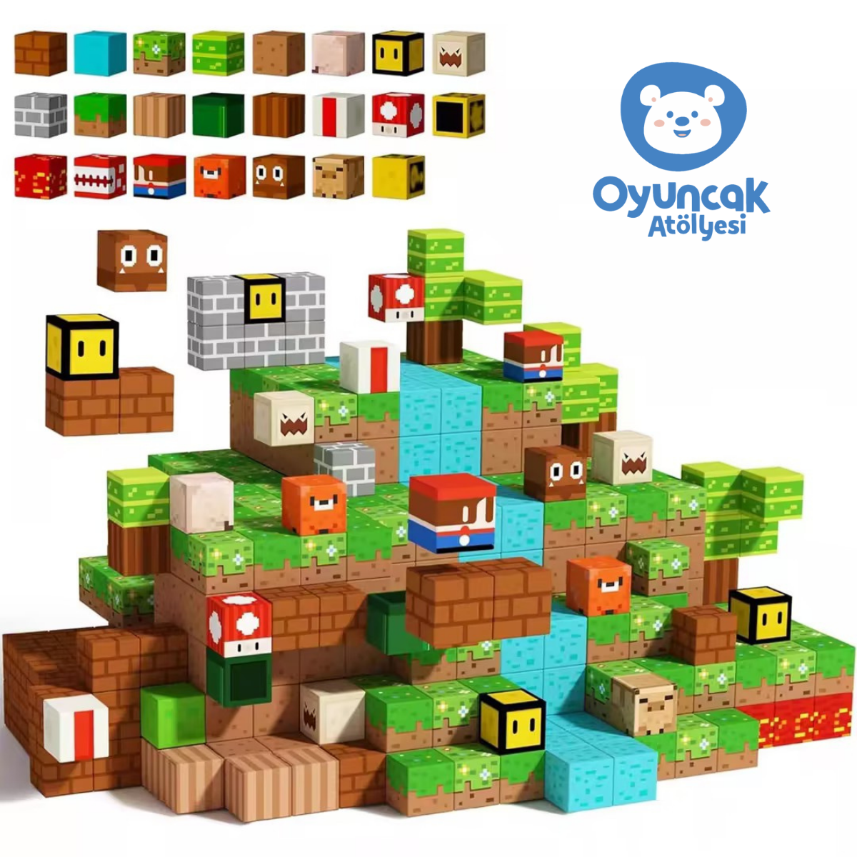 Super Mario - 150 Parça - Manyetik Bloklar