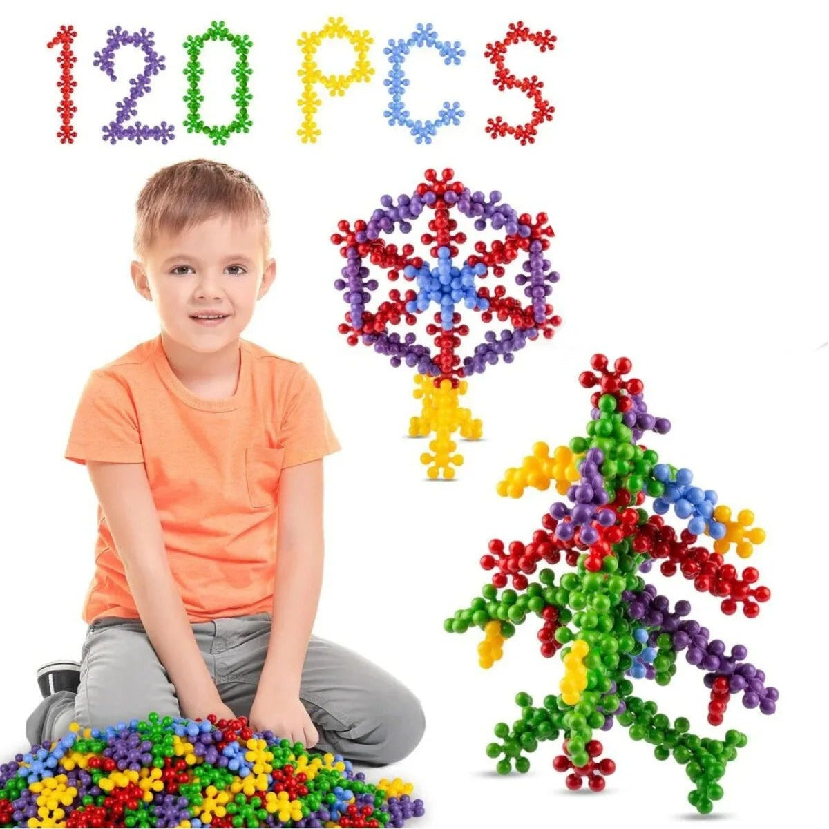 Eğitici Yaratıcı Molekül Stem Eğitimi Uyumlu 5 Renk 120 Parça