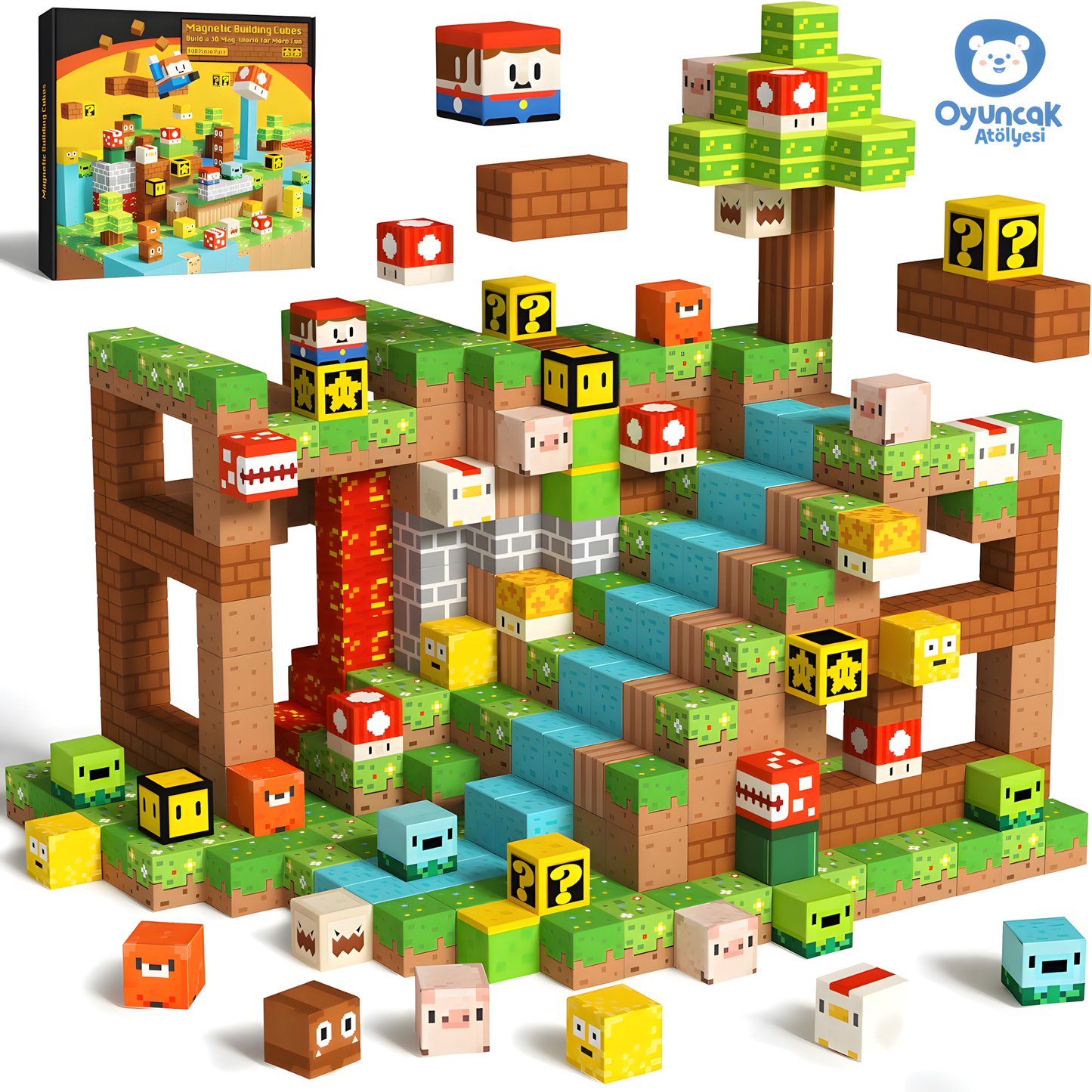Super Mario - 150 Parça - Manyetik Bloklar