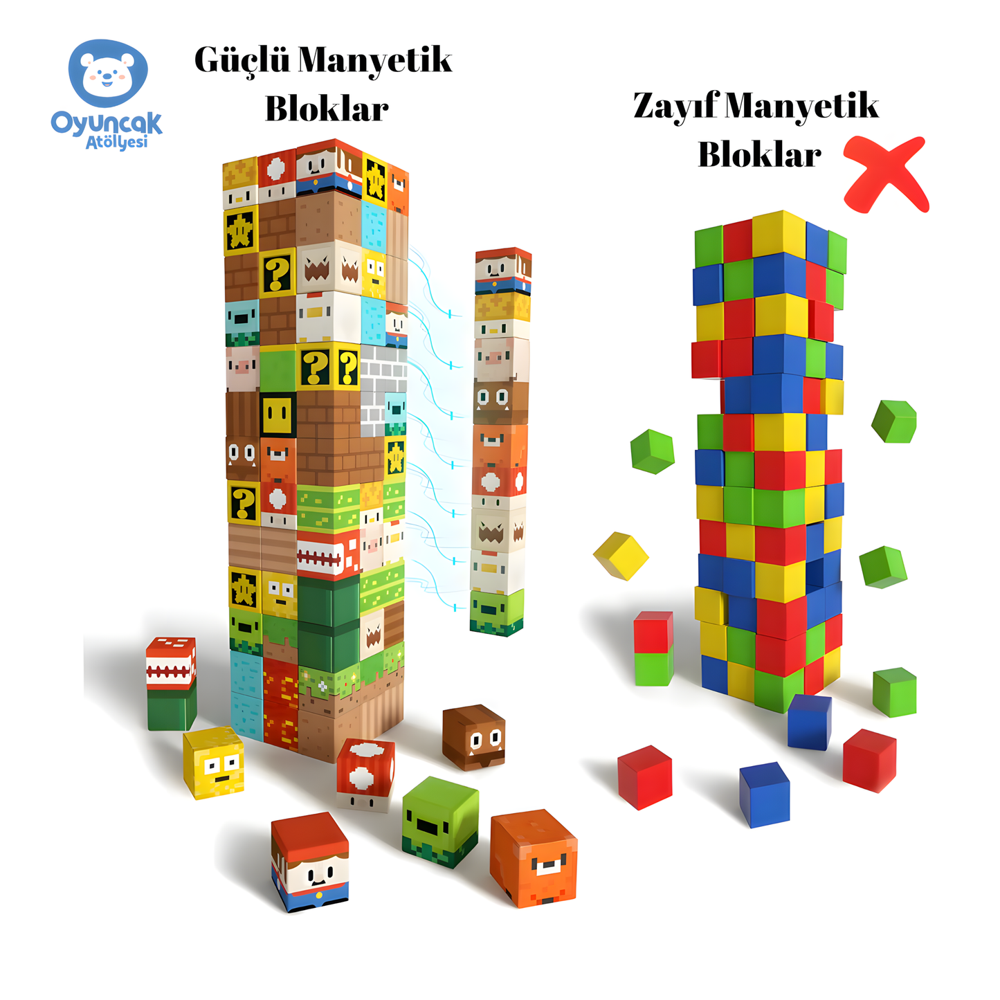 Super Mario - 150 Parça - Manyetik Bloklar
