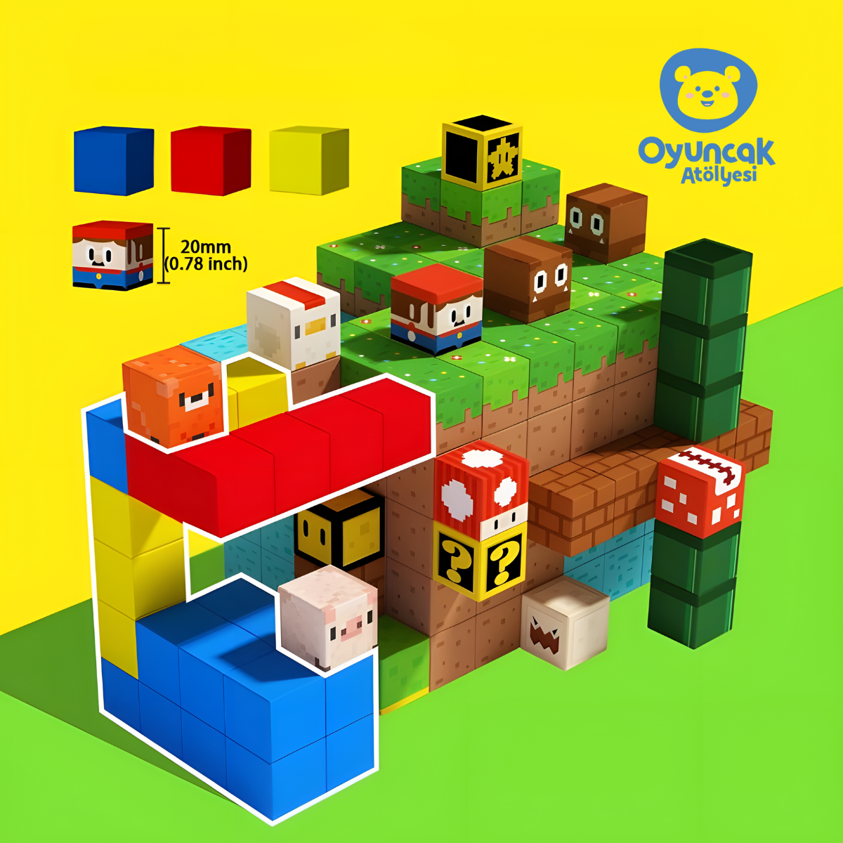 Super Mario - 150 Parça - Manyetik Bloklar