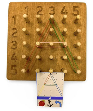 Geoboard Eğitici Lastikli Şekiller Geometri Oyunu